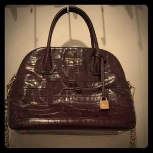 Michael Kors Large Dome Satchel Embossed Leather